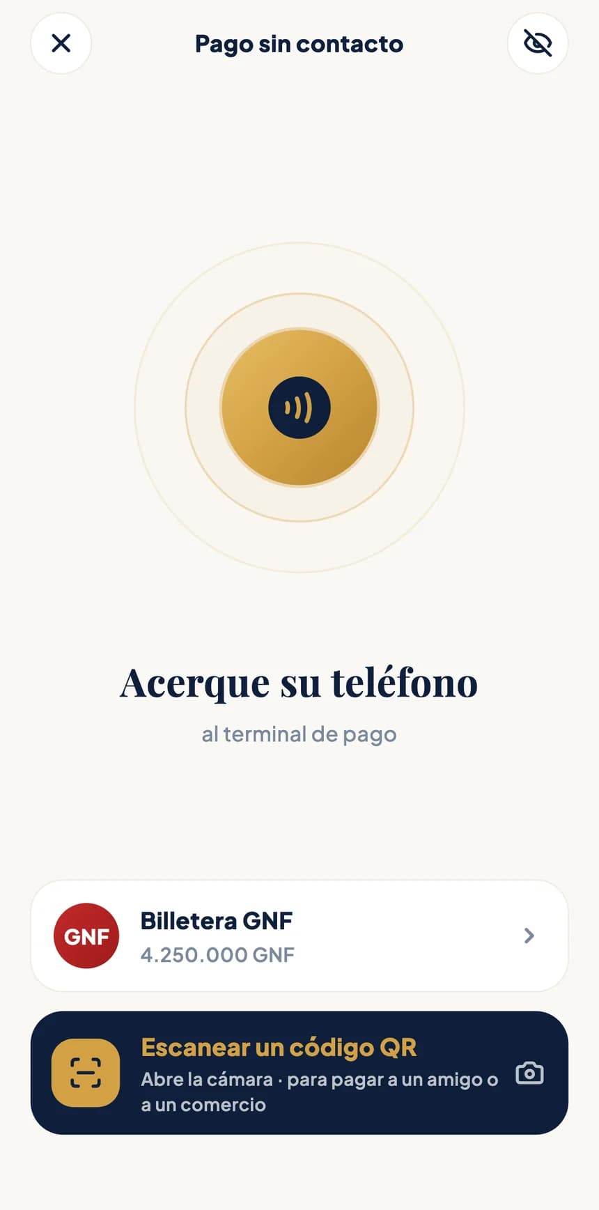 Pantalla de la aplicación BZA
