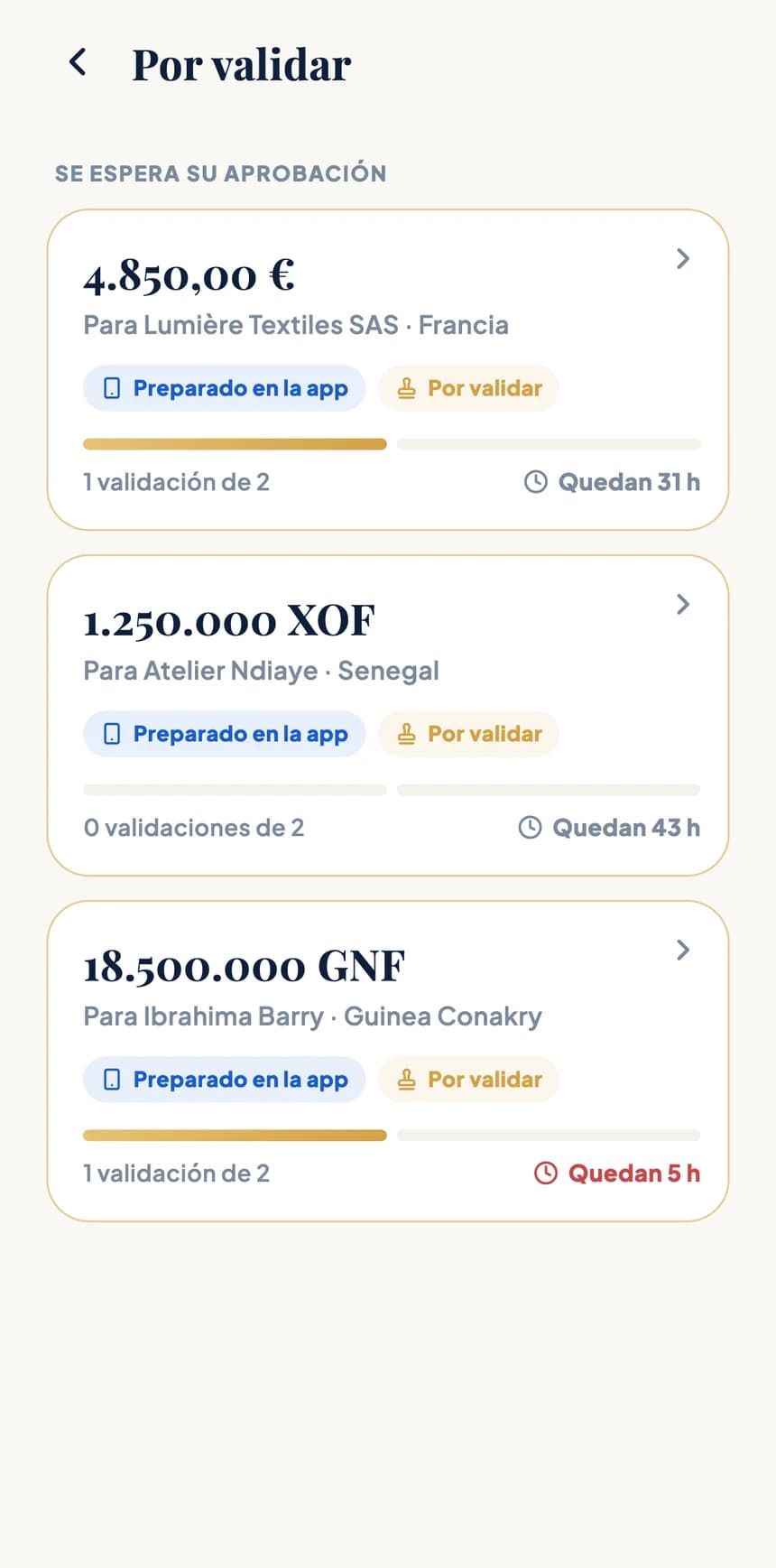 Pantalla de la aplicación BZA